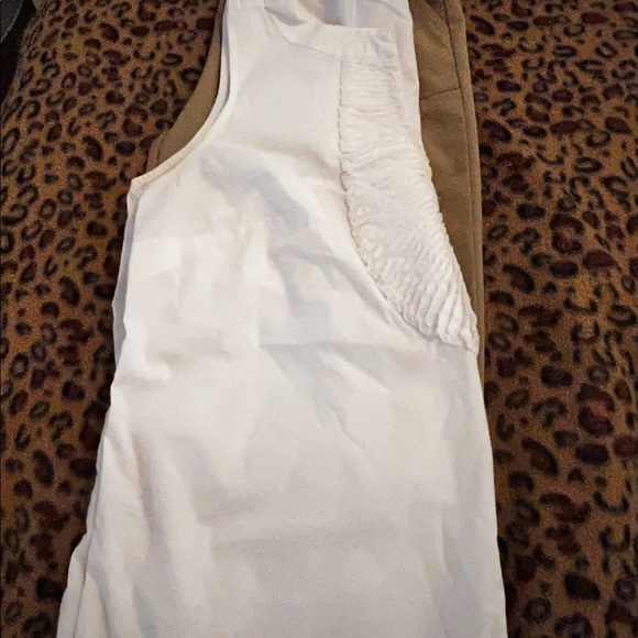 Tan pants with white blouse “Duo” Mossimo Blouse pants unknown. - Picture 3 of 8
